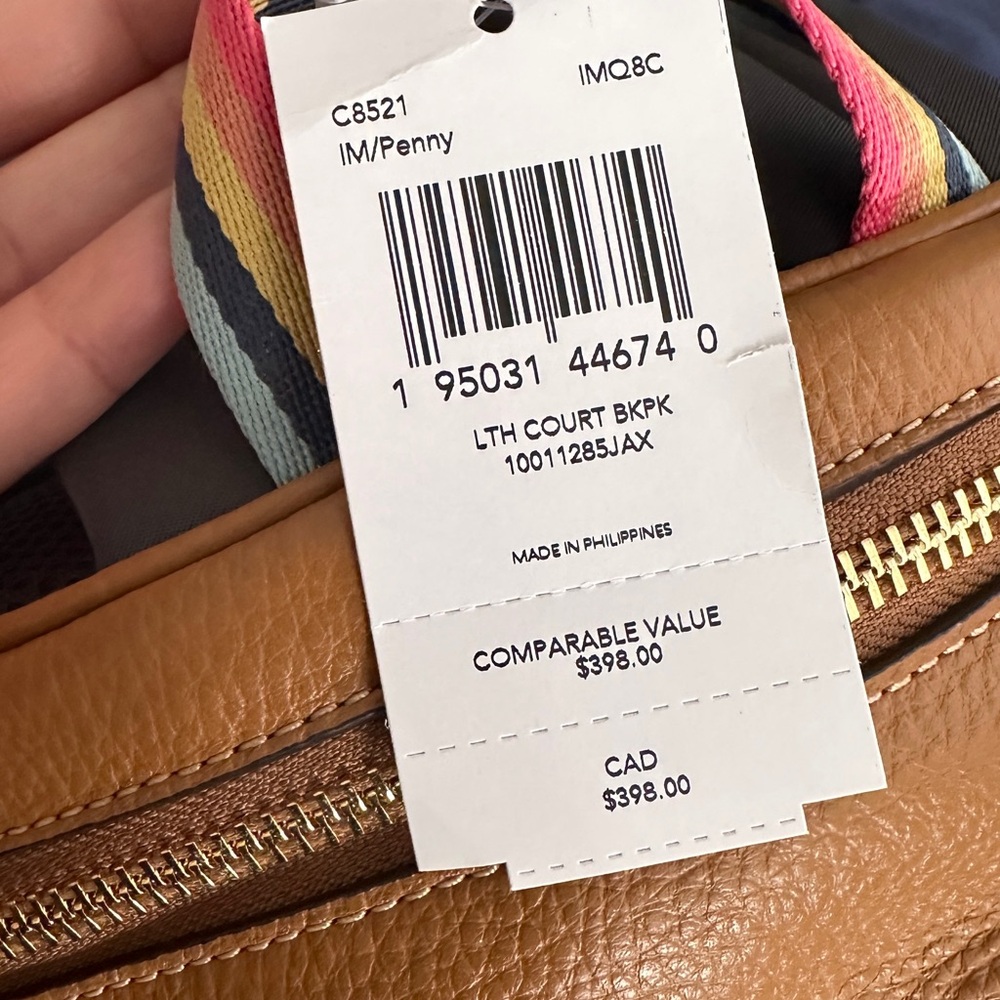 Coach Tan Leather Backpack - Picture 3 of 4